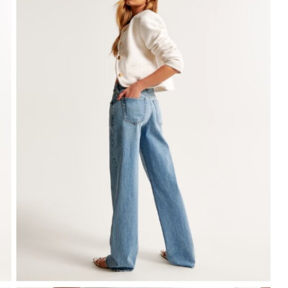 Abercrombie Vintage Comfort Stretch  Low Rise Baggy Jean Raw Hem Size 26 - Picture 2 of 10